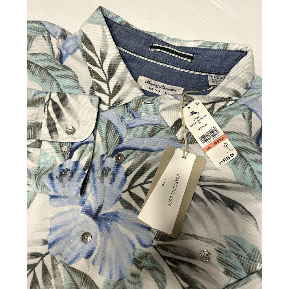 NWT Tommy Bahama Coastline Cord Men's 3XLB‎ Tropical Corduroy Shirt Flannel